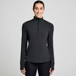 Saucony Damen Triumph 3D 1/2 Zip BlackHeather Discount