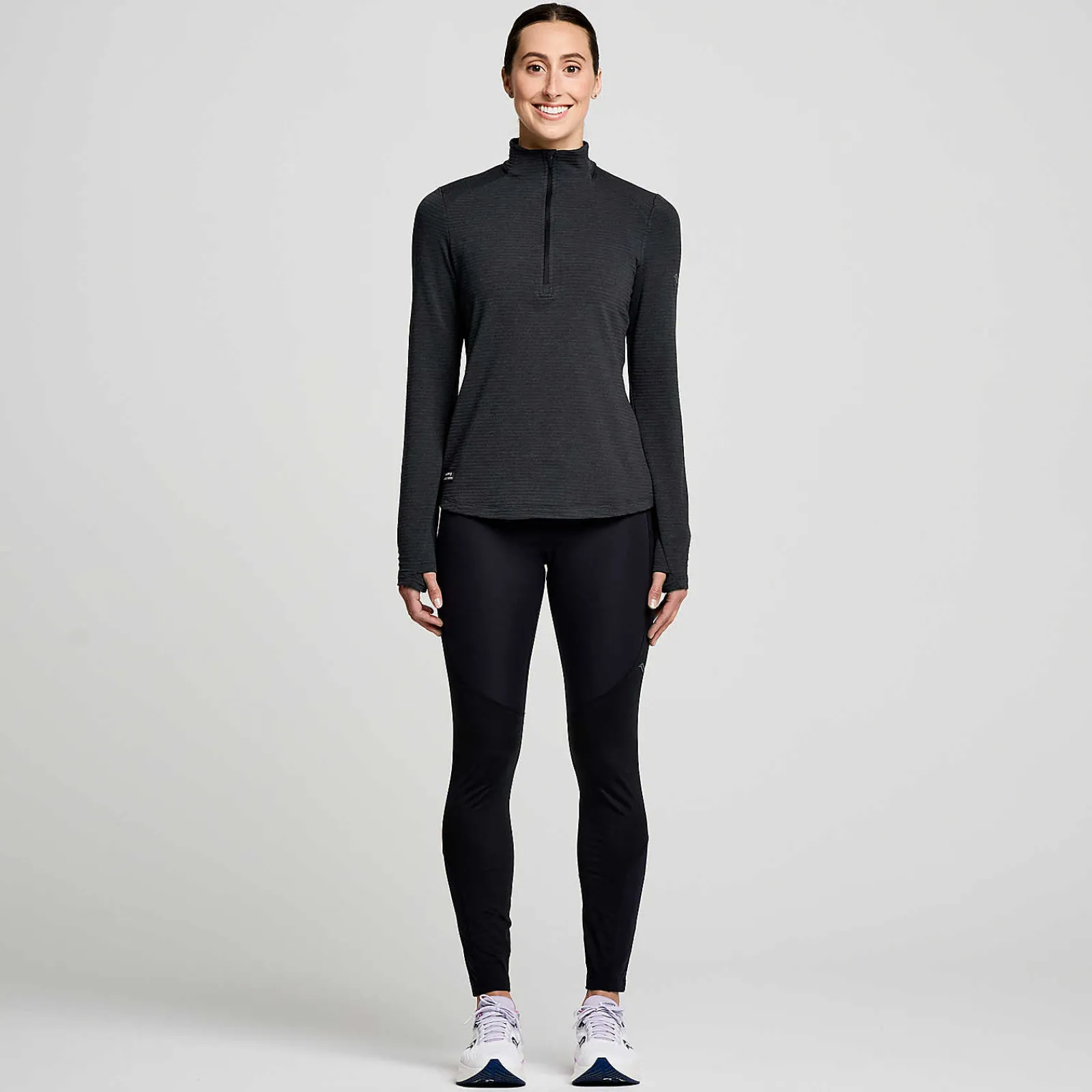 Saucony Damen Triumph 3D 1/2 Zip BlackHeather Discount